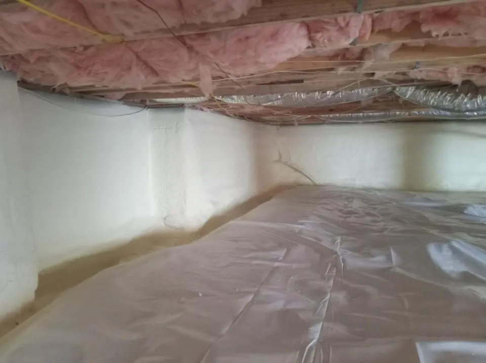 Crawl space encapsulation with closed-cell spray foam for Attic Insulation in Quincy